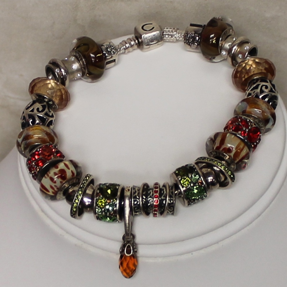 Pandora Sterling Silver 8" Bracelet 20 Charms